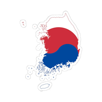 Flag-map of South Korea (Korea) STICKER Vinyl Kiss-Cut Decal 6 Inch White - The Sticker Space