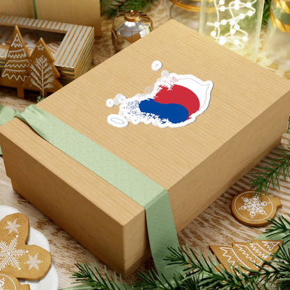 Flag-map of South Korea (Korea) STICKER Vinyl Kiss-Cut Decal - The Sticker Space