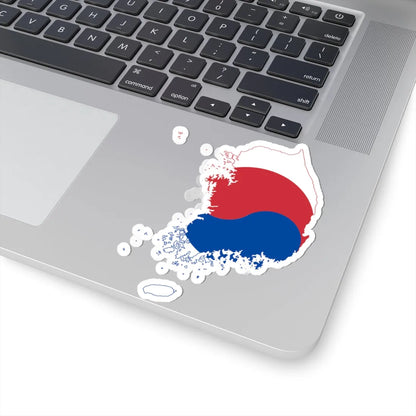 Flag-map of South Korea (Korea) STICKER Vinyl Kiss-Cut Decal - The Sticker Space