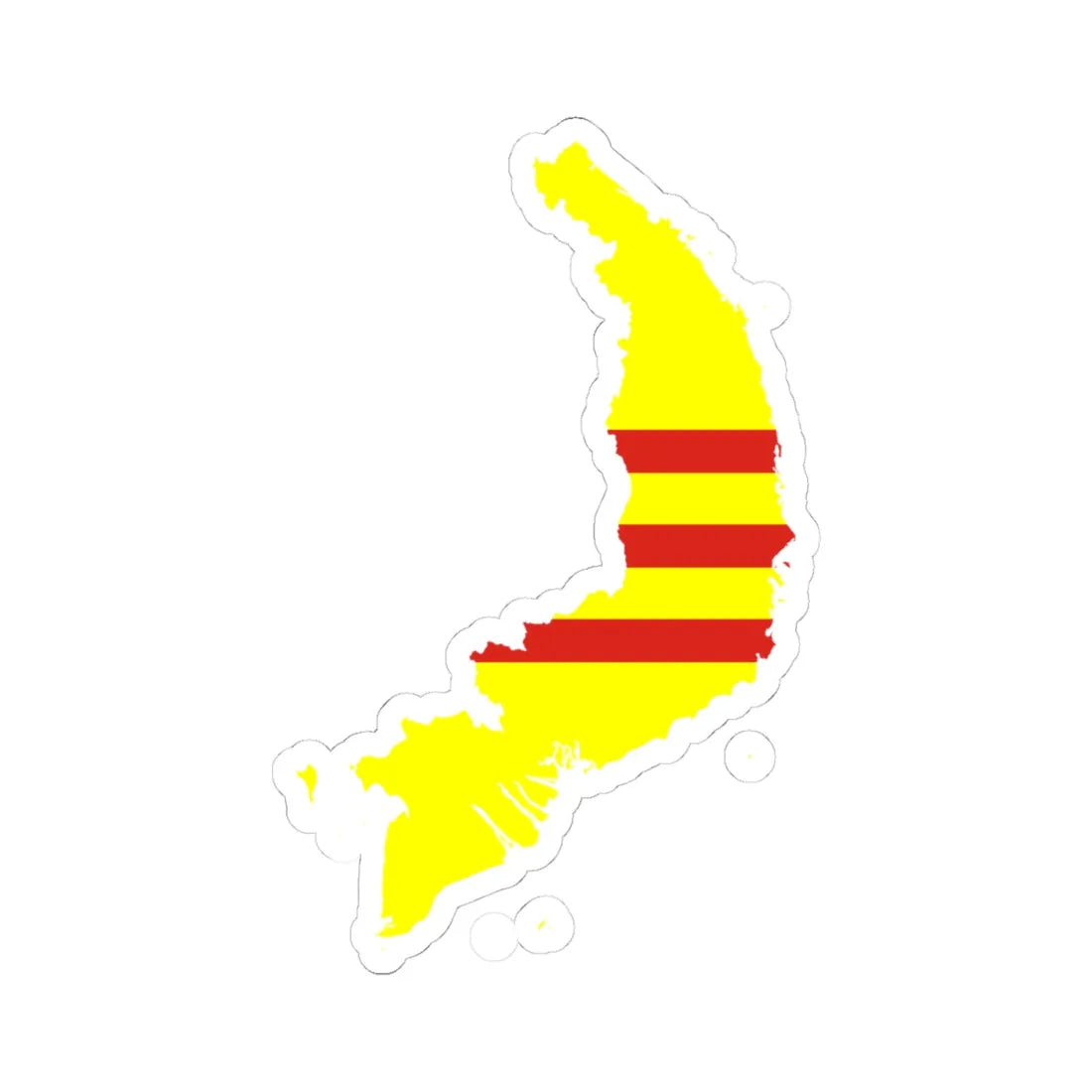 Flag-map of South Vietnam (Vietnam) STICKER Vinyl Kiss-Cut Decal 4 Inch White - The Sticker Space