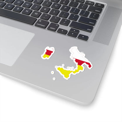 Flag map of Southern Italy (Italy) STICKER Vinyl Kiss-Cut Decal - The Sticker Space