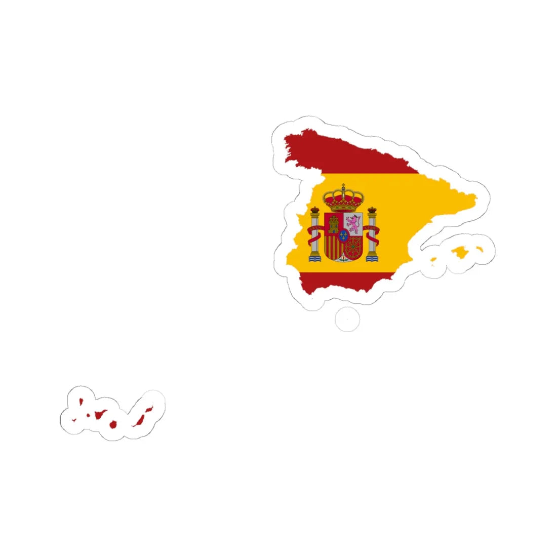 Flag Map Of Spain (Spain) STICKER Vinyl Kiss-Cut Decal 6 Inch White - The Sticker Space