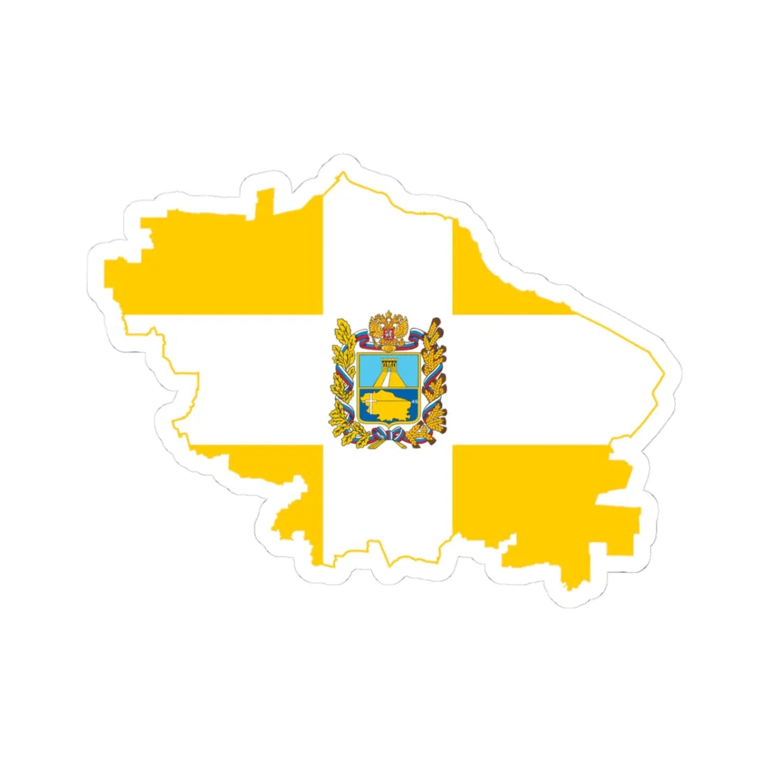 Flag map of Stavropol Krai (Russia) STICKER Vinyl Kiss-Cut Decal 3 Inch White - The Sticker Space
