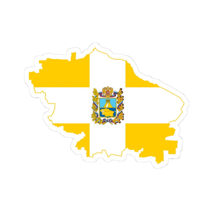 Flag map of Stavropol Krai (Russia) STICKER Vinyl Kiss-Cut Decal 3 Inch White - The Sticker Space