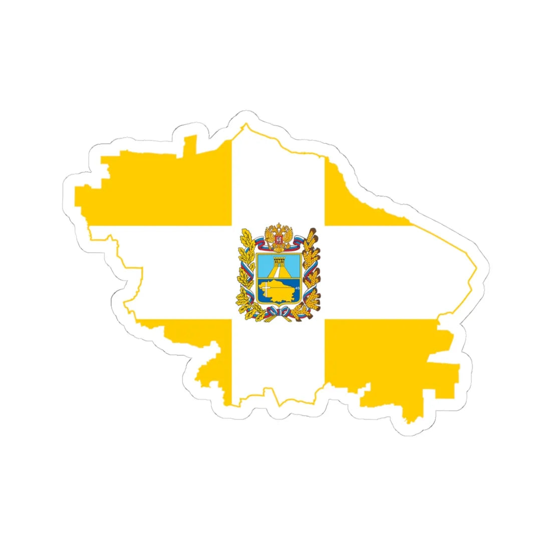 Flag map of Stavropol Krai (Russia) STICKER Vinyl Kiss-Cut Decal 4 Inch White - The Sticker Space