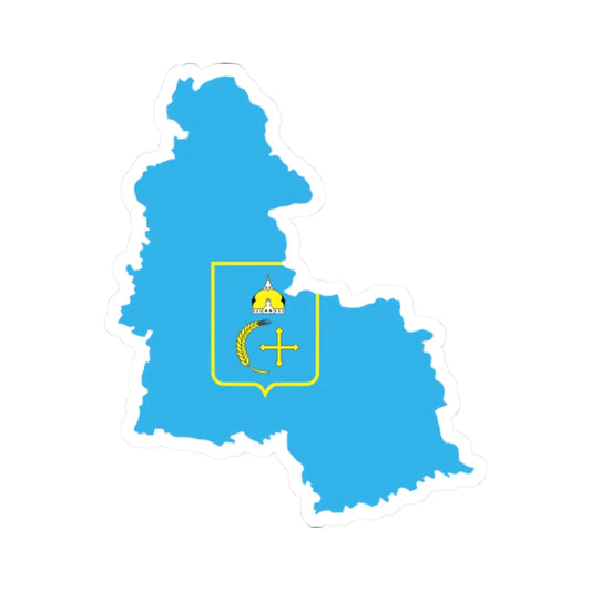 Flag-map of Sumy Oblast (Ukraine) STICKER Vinyl Kiss-Cut Decal 2 Inch White - The Sticker Space