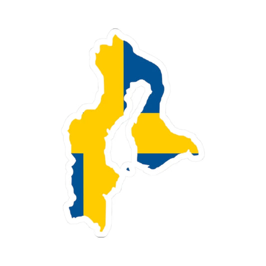 Flag-map of Sweden 1560 (Sweden) STICKER Vinyl Kiss-Cut Decal 2 Inch White - The Sticker Space