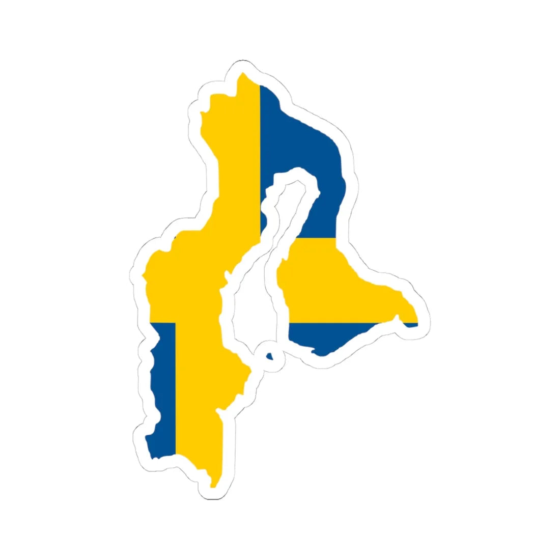 Flag-map of Sweden 1560 (Sweden) STICKER Vinyl Kiss-Cut Decal 4 Inch White - The Sticker Space