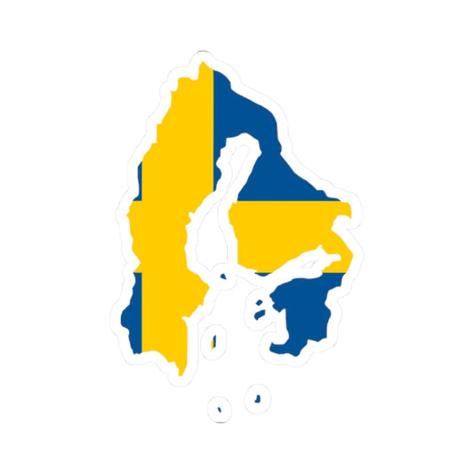 Flag-map of Sweden 1645 (Sweden) STICKER Vinyl Kiss-Cut Decal 2 Inch White - The Sticker Space