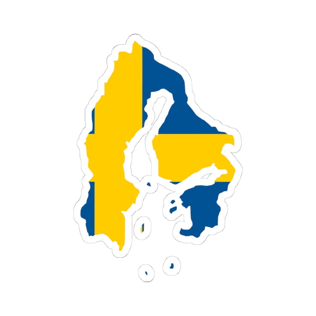 Flag-map of Sweden 1645 (Sweden) STICKER Vinyl Kiss-Cut Decal 4 Inch White - The Sticker Space