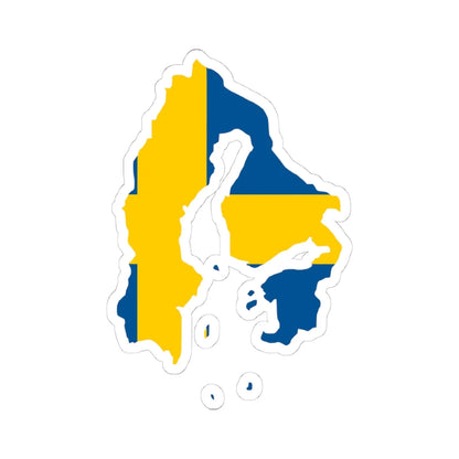 Flag-map of Sweden 1645 (Sweden) STICKER Vinyl Kiss-Cut Decal 4 Inch White - The Sticker Space