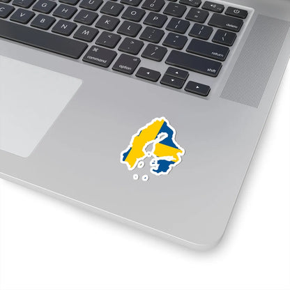 Flag-map of Sweden 1645 (Sweden) STICKER Vinyl Kiss-Cut Decal - The Sticker Space