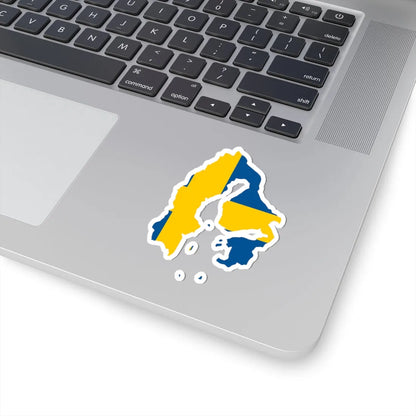 Flag-map of Sweden 1645 (Sweden) STICKER Vinyl Kiss-Cut Decal - The Sticker Space