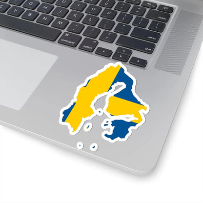 Flag-map of Sweden 1645 (Sweden) STICKER Vinyl Kiss-Cut Decal - The Sticker Space