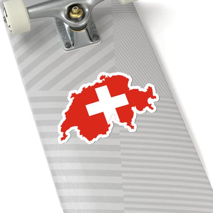 Flag map of Switzerland (Switzerland) STICKER Vinyl Kiss-Cut Decal - The Sticker Space