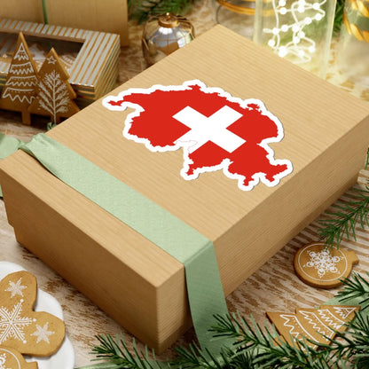 Flag map of Switzerland (Switzerland) STICKER Vinyl Kiss-Cut Decal - The Sticker Space