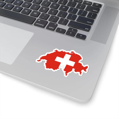 Flag map of Switzerland (Switzerland) STICKER Vinyl Kiss-Cut Decal - The Sticker Space