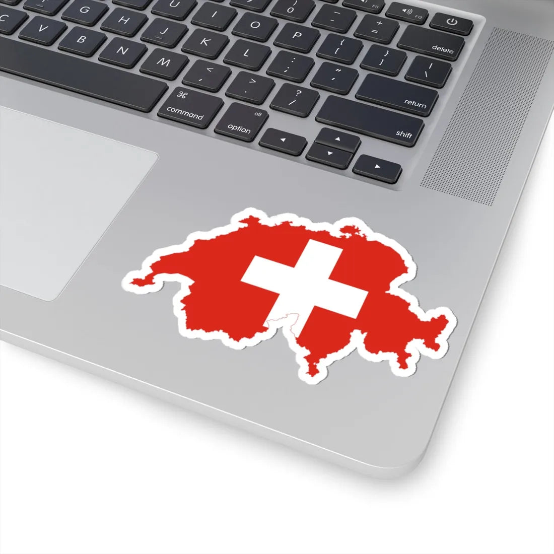 Flag map of Switzerland (Switzerland) STICKER Vinyl Kiss-Cut Decal - The Sticker Space