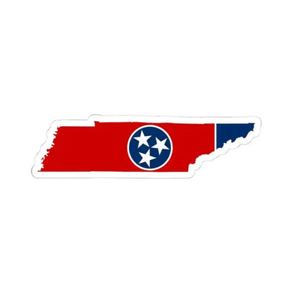 Flag-map of Tennessee (United States) STICKER Vinyl Kiss-Cut Decal 4 Inch White - The Sticker Space