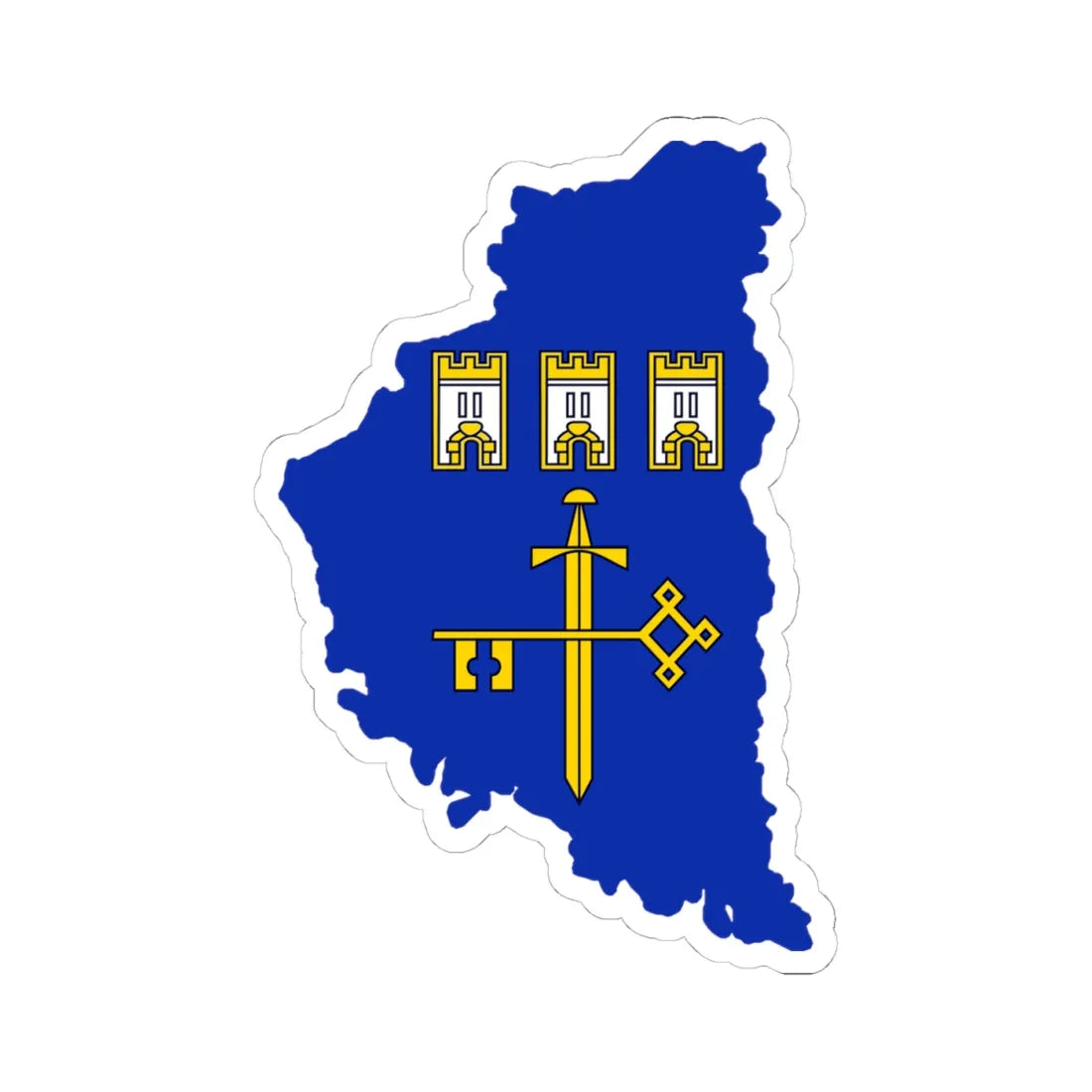 Flag-map of Ternopil Oblast (Ukraine) STICKER Vinyl Kiss-Cut Decal 4 Inch White - The Sticker Space
