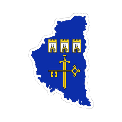 Flag-map of Ternopil Oblast (Ukraine) STICKER Vinyl Kiss-Cut Decal 6 Inch White - The Sticker Space