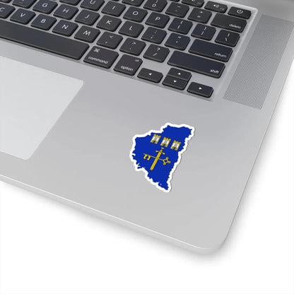 Flag-map of Ternopil Oblast (Ukraine) STICKER Vinyl Kiss-Cut Decal - The Sticker Space