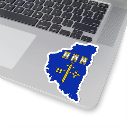 Flag-map of Ternopil Oblast (Ukraine) STICKER Vinyl Kiss-Cut Decal - The Sticker Space