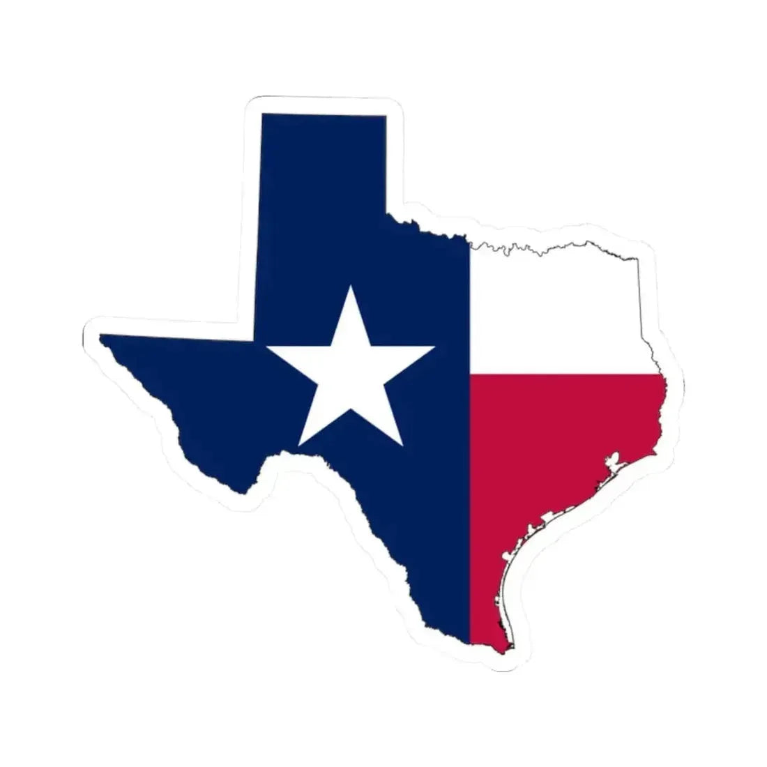 Flag-map of Texas (United States) STICKER Vinyl Kiss-Cut Decal 2 Inch White - The Sticker Space