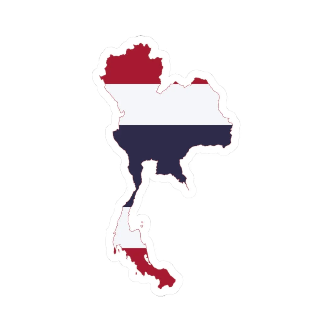 Flag map of Thailand (Thailand) STICKER Vinyl Kiss-Cut Decal 2 Inch White - The Sticker Space