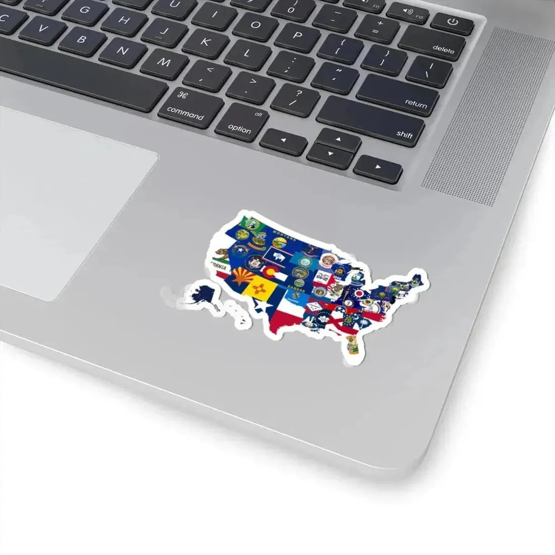 Flag-map of the 50 states of the United States (United States) STICKER Vinyl Kiss-Cut Decal - The Sticker Space