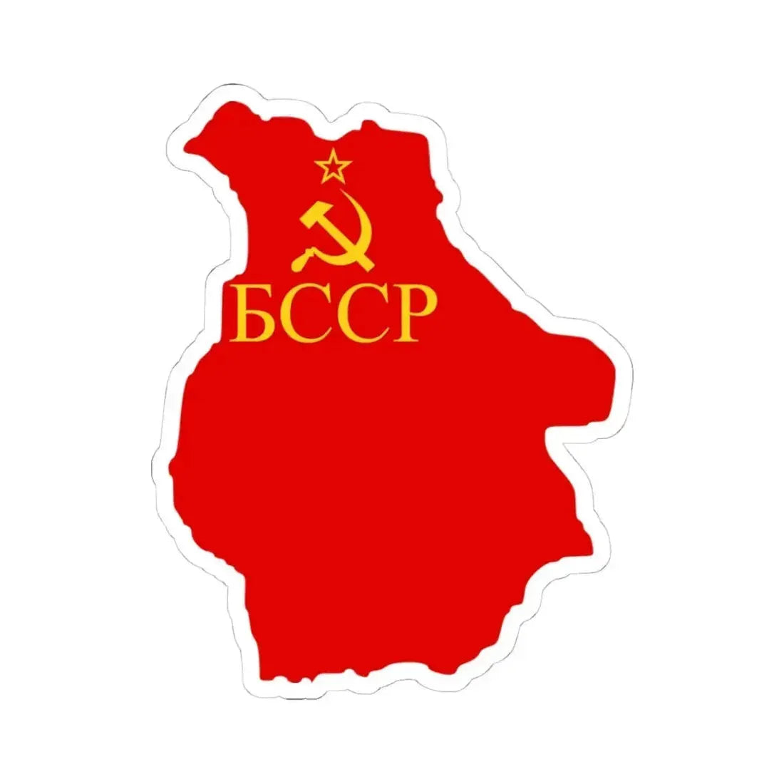 Flag map of the Byelorussian SSR 1937-1939 (Belarus) STICKER Vinyl Kiss-Cut Decal 4 Inch White - The Sticker Space