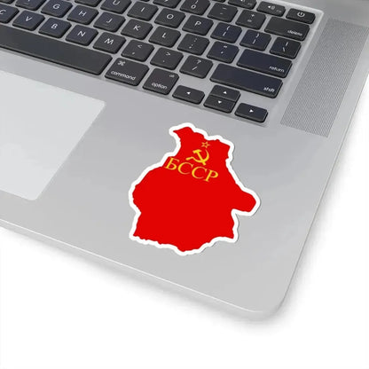 Flag map of the Byelorussian SSR 1937-1939 (Belarus) STICKER Vinyl Kiss-Cut Decal - The Sticker Space