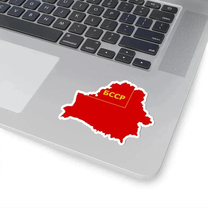 Flag map of the Byelorussian SSR 1945-1951 (Belarus) STICKER Vinyl Kiss-Cut Decal - The Sticker Space