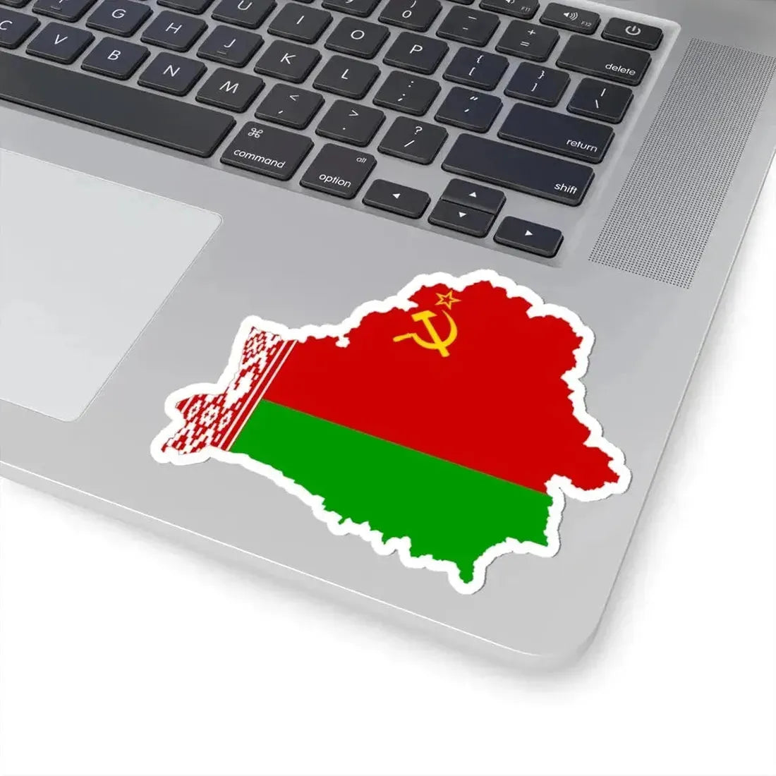 Flag map of the Byelorussian SSR 1951-1991 (Belarus) STICKER Vinyl Kiss-Cut Decal - The Sticker Space