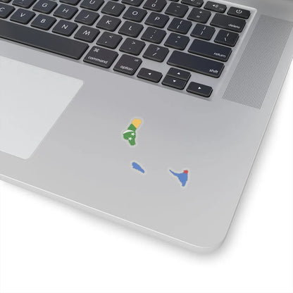 Flag map of the Comoros (Comoros) STICKER Vinyl Kiss-Cut Decal - The Sticker Space