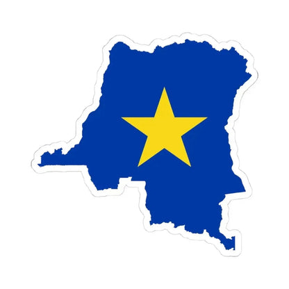 Flag map of the Congo Free State (Congo) STICKER Vinyl Kiss-Cut Decal 4 Inch White - The Sticker Space