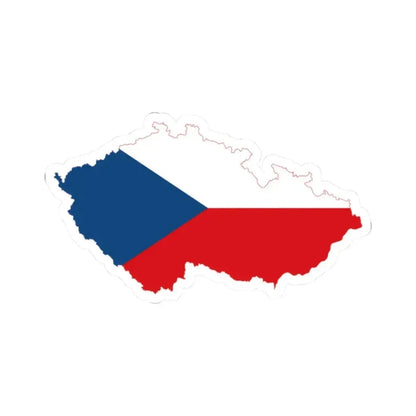 Flag-map of the Czech Republic (Czech Republic) STICKER Vinyl Kiss-Cut Decal 2 Inch White - The Sticker Space