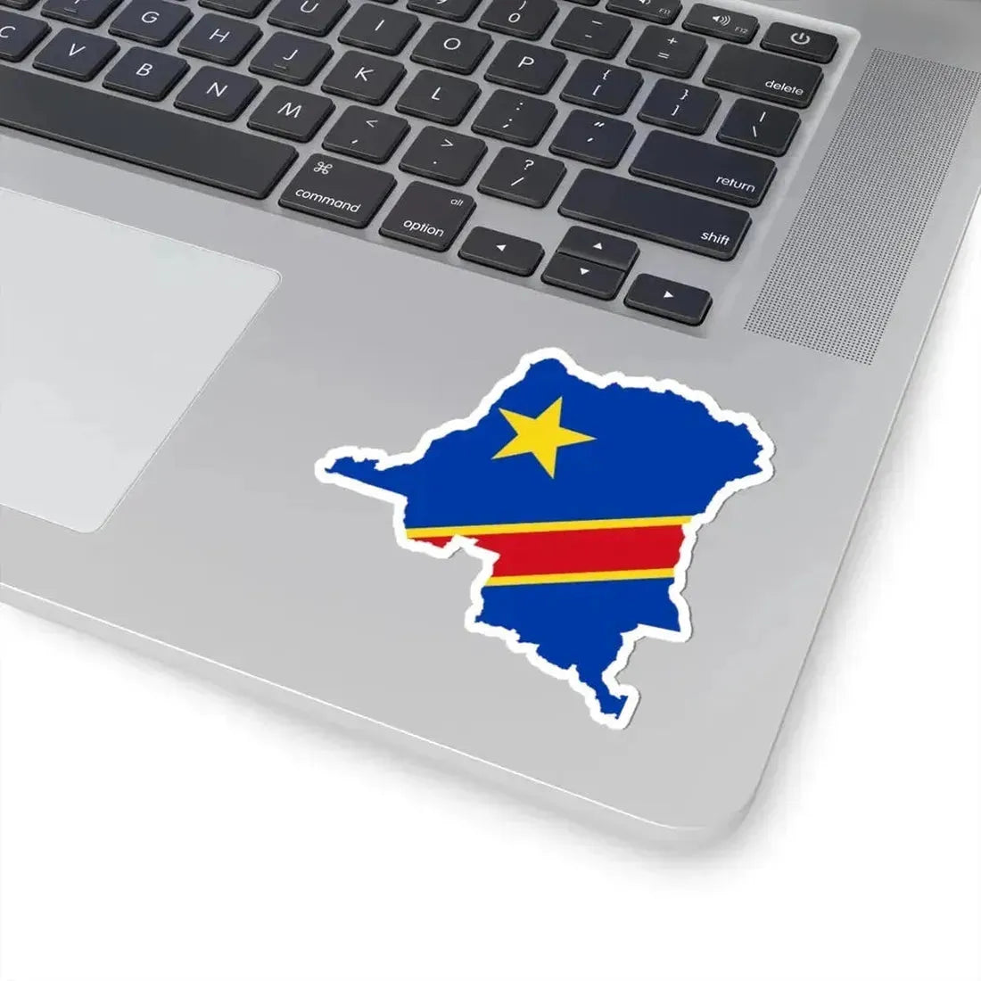 Flag map of the Democratic Republic of the Congo 1966-1971 (Congo) STICKER Vinyl Kiss-Cut Decal - The Sticker Space
