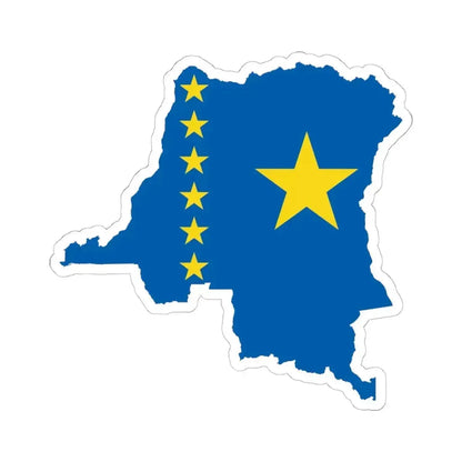 Flag map of the Democratic Republic of the Congo 1997-2003 (Congo) STICKER Vinyl Kiss-Cut Decal 6 Inch White - The Sticker Space