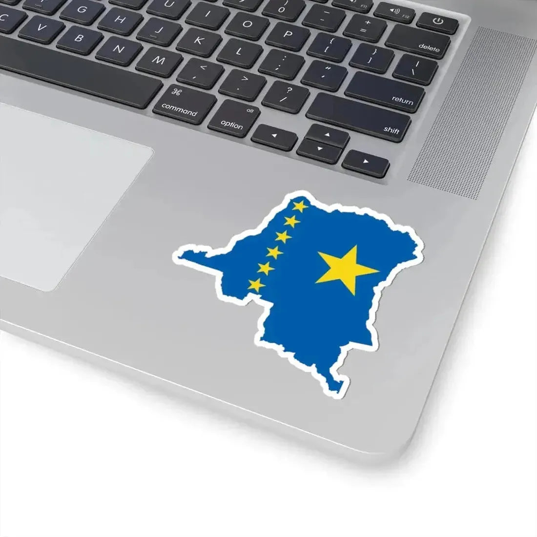 Flag map of the Democratic Republic of the Congo 1997-2003 (Congo) STICKER Vinyl Kiss-Cut Decal - The Sticker Space