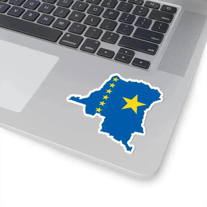 Flag map of the Democratic Republic of the Congo 1997-2003 (Congo) STICKER Vinyl Kiss-Cut Decal - The Sticker Space
