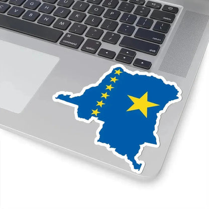 Flag map of the Democratic Republic of the Congo 1997-2003 (Congo) STICKER Vinyl Kiss-Cut Decal - The Sticker Space
