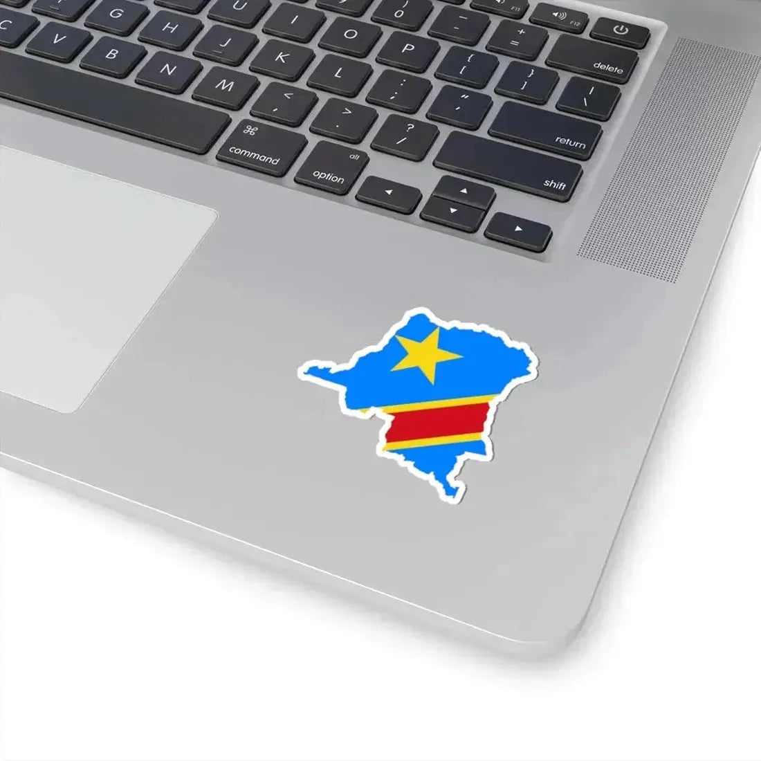 Flag map of the Democratic Republic of the Congo (Congo) STICKER Vinyl Kiss-Cut Decal - The Sticker Space