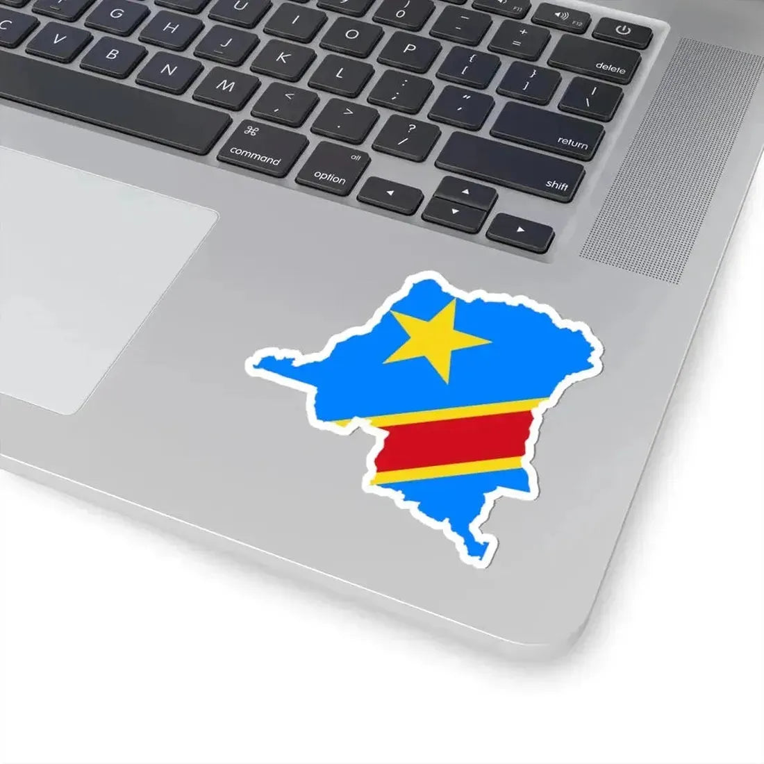 Flag map of the Democratic Republic of the Congo (Congo) STICKER Vinyl Kiss-Cut Decal - The Sticker Space