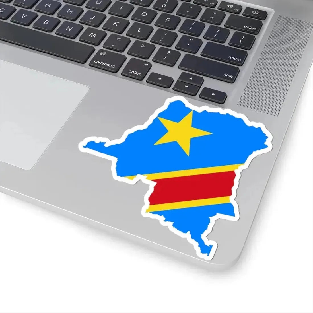 Flag map of the Democratic Republic of the Congo (Congo) STICKER Vinyl Kiss-Cut Decal - The Sticker Space
