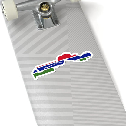 Flag map of The Gambia (Gambia) STICKER Vinyl Kiss-Cut Decal - The Sticker Space
