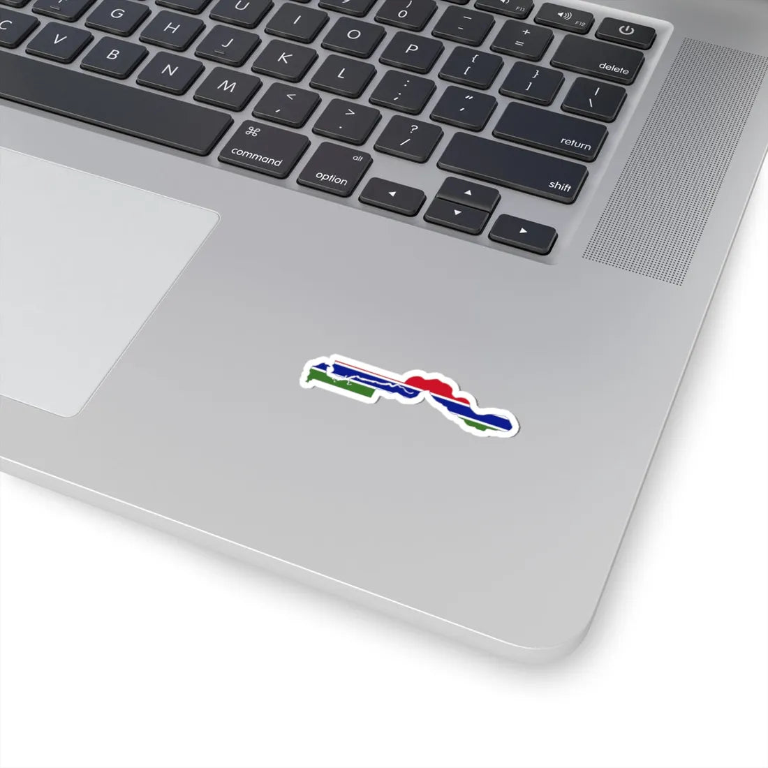 Flag map of The Gambia (Gambia) STICKER Vinyl Kiss-Cut Decal - The Sticker Space