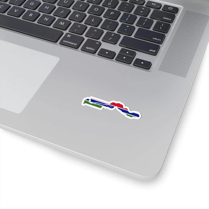 Flag map of The Gambia (Gambia) STICKER Vinyl Kiss-Cut Decal - The Sticker Space