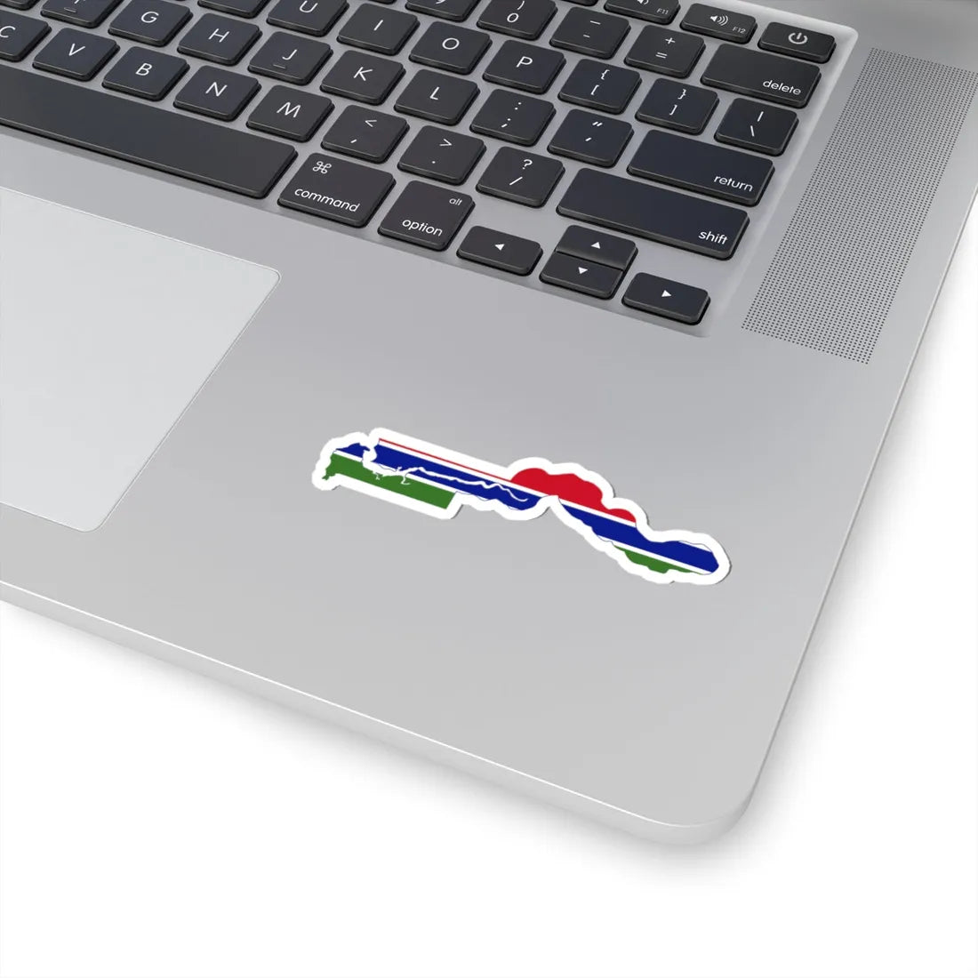 Flag map of The Gambia (Gambia) STICKER Vinyl Kiss-Cut Decal - The Sticker Space