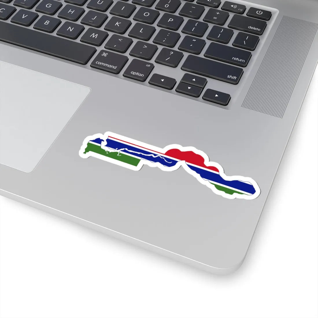 Flag map of The Gambia (Gambia) STICKER Vinyl Kiss-Cut Decal - The Sticker Space